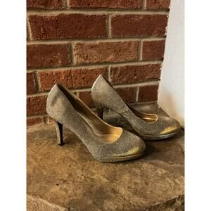 Gold Glitter Pumps 4" Heel, Fioni Night Women 8.5 Bridal Rave Party Glam Prom